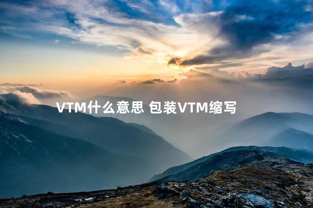 VTM什么意思 包装VTM缩写